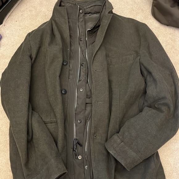 Wool jacket with reversible rain side